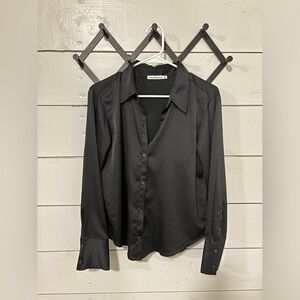 Satin Button Up Blouse